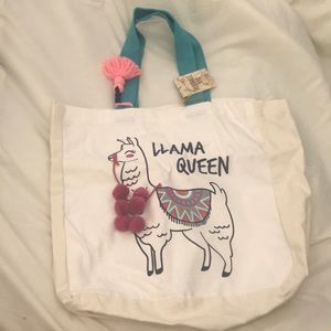 Llama Queen tote bag